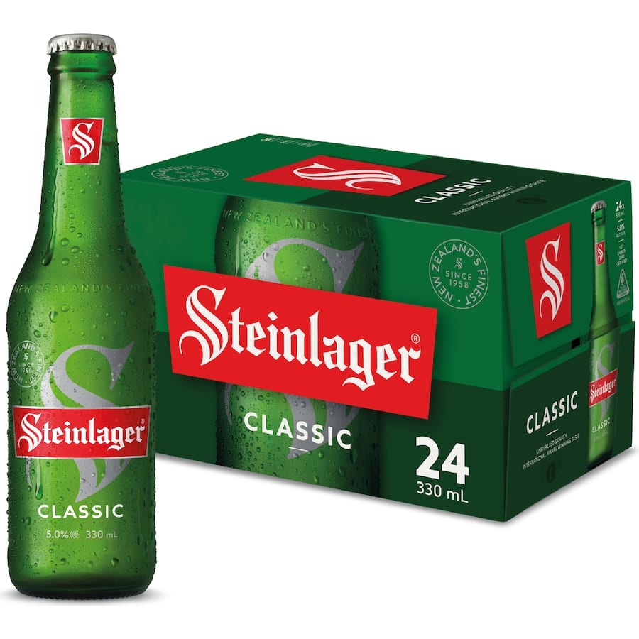 Steinlager Classic Beer – Lager (24 × 330mL Bottles)