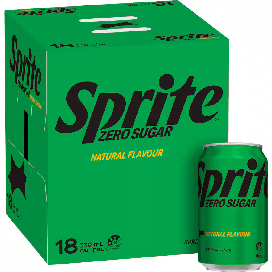 Sprite Lemonade Lemon Lime No Sugar 330ml 18-Pack