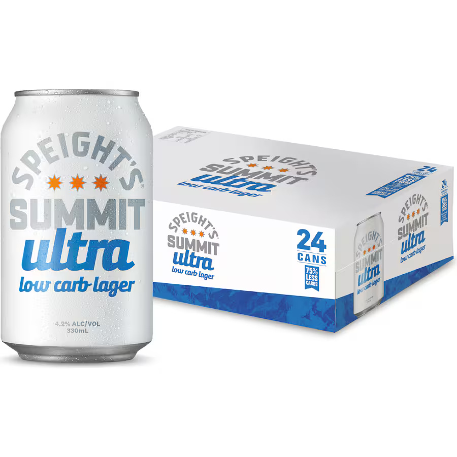 Speight’s Summit Beer – Ultra Low Carb Lager (24 × 330mL Cans)