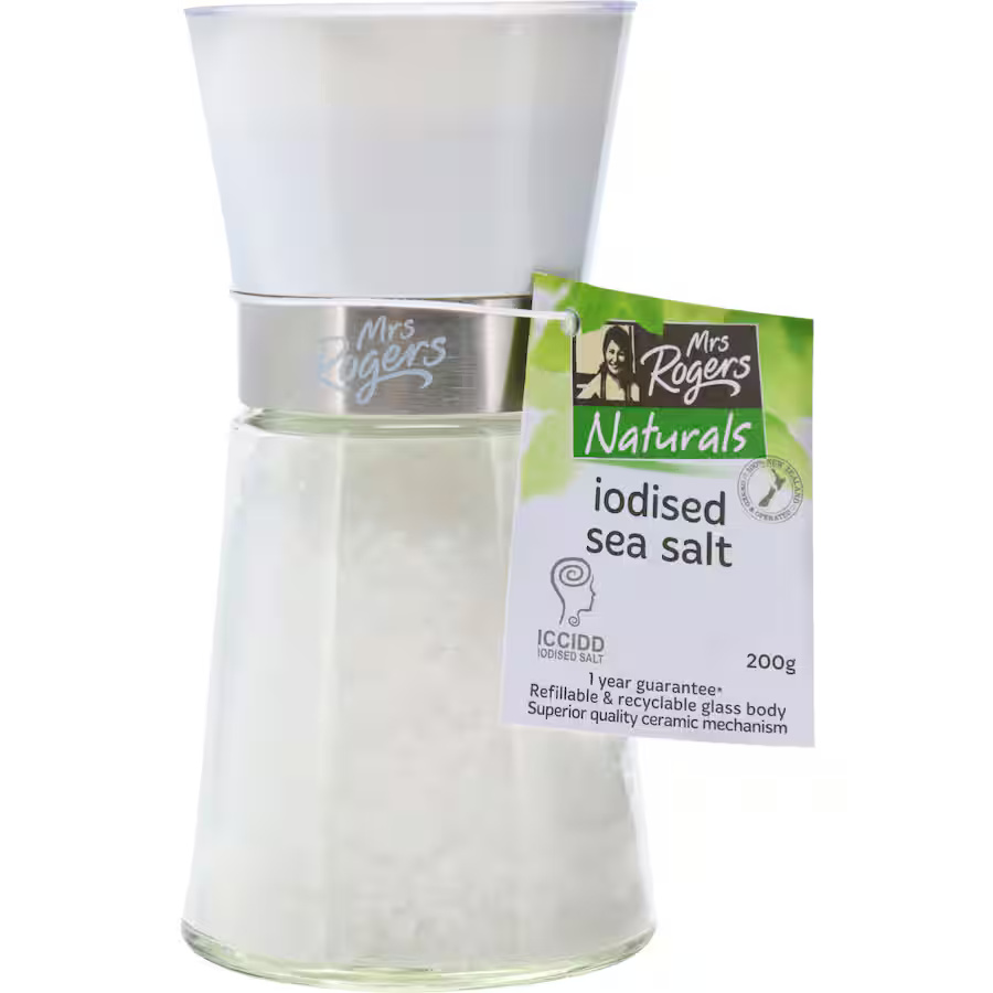 Mrs Rogers Iodised Sea Salt Medium Grinder 200g