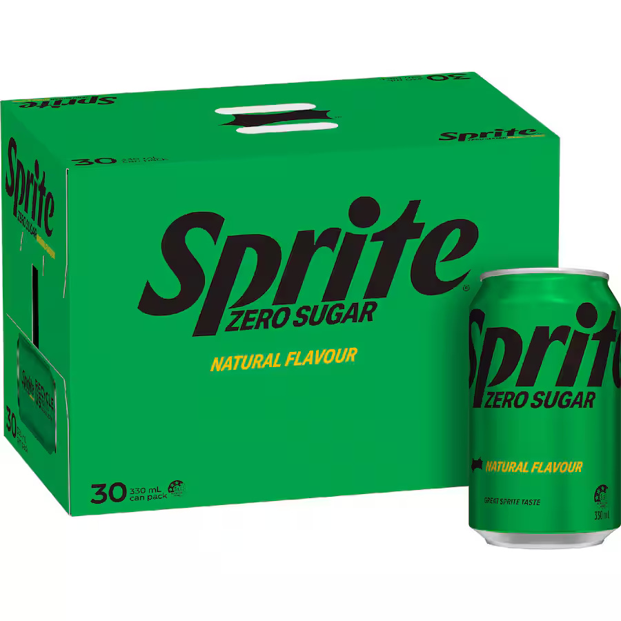 Sprite Lemonade Lemon Lime No Sugar – 330mL Cans (30-Pack)