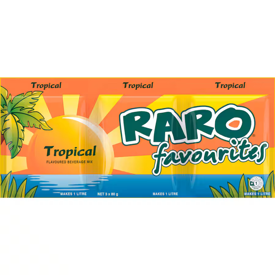 Raro Beverage Mix – Tropical (3 × 80g Pack)