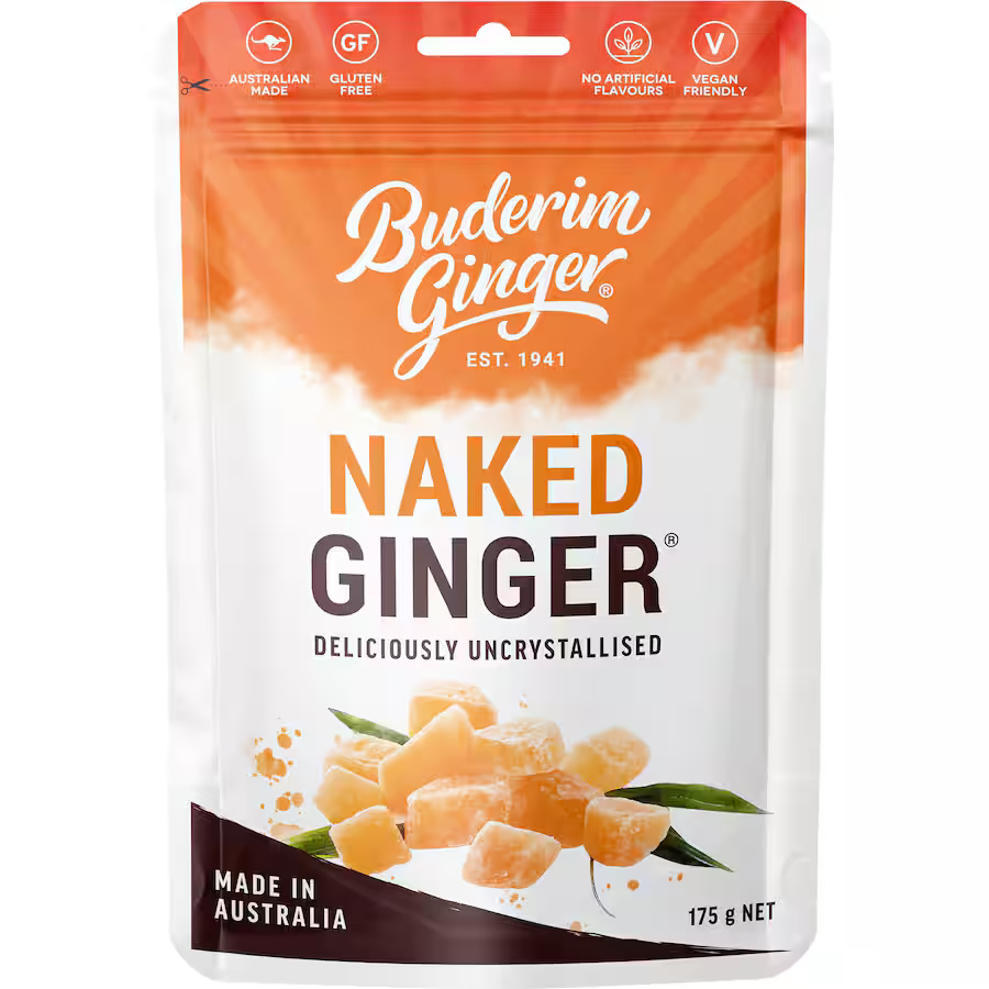 Buderim Ginger Naked Pouch 175g