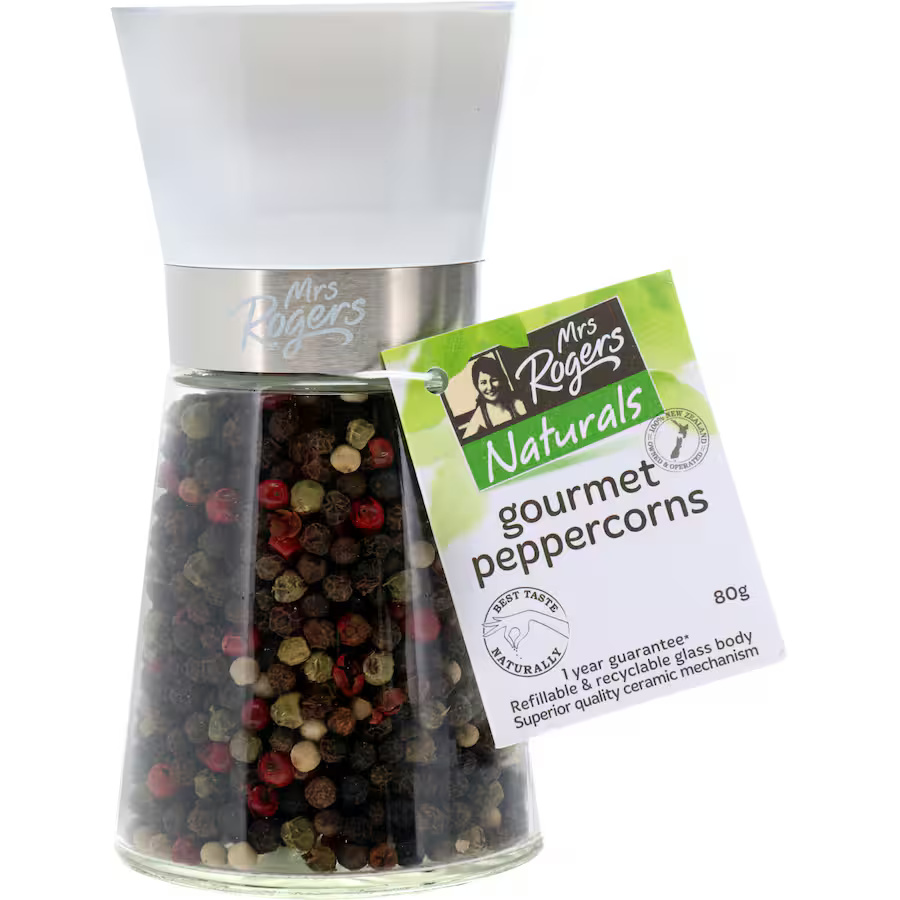 Mrs Rogers Naturals Peppercorns Gourmet Grinder 80g