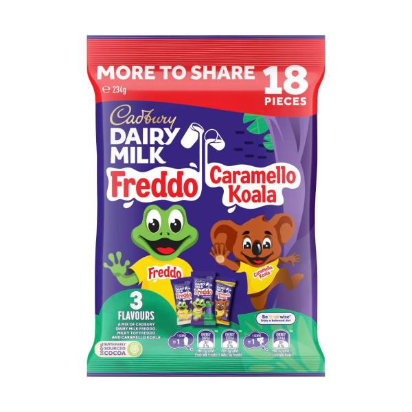 Cadbury Freddo Dairy Milk Freddo & Caramello Koala Share Pack 18 x 13g