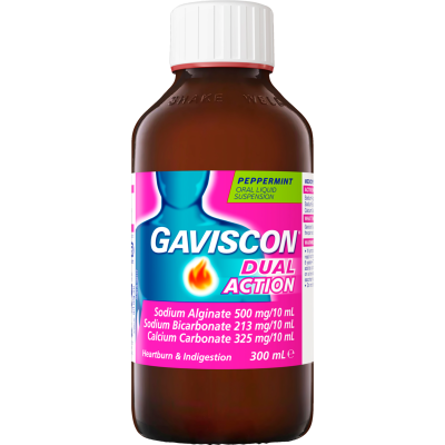Gaviscon Dual Action Peppermint Heartburn & Indigestion Relief Liquid 300ml