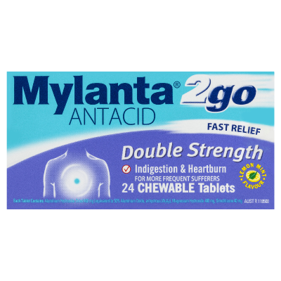 Mylanta 2Go Double Strength Chewable Tablets 24pk
