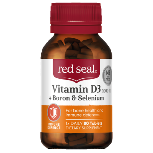 Red Seal Vitamin D3 1000 IU + Boron & Selenium Tablets 80pk