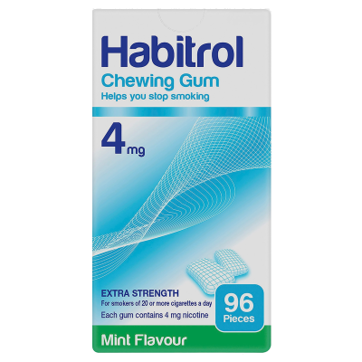 Habitrol Mint Flavour Sugar Free Extra Strength Chewing Gum 4mg 96pk