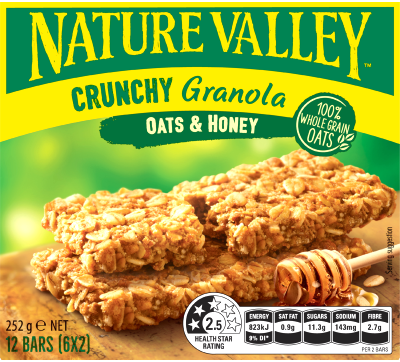 Nature Valley Oats & Honey Crunchy Granola Bars 6 x 42g
