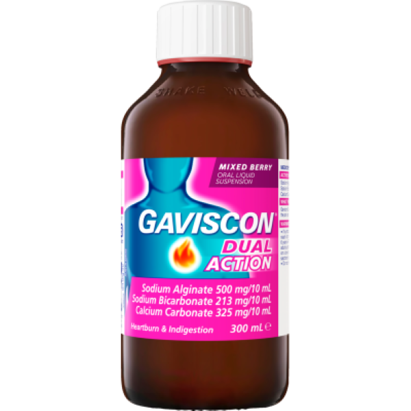 Gaviscon Dual Action Mixed Berry Heartburn & Indigestion Relief Liquid 300ml