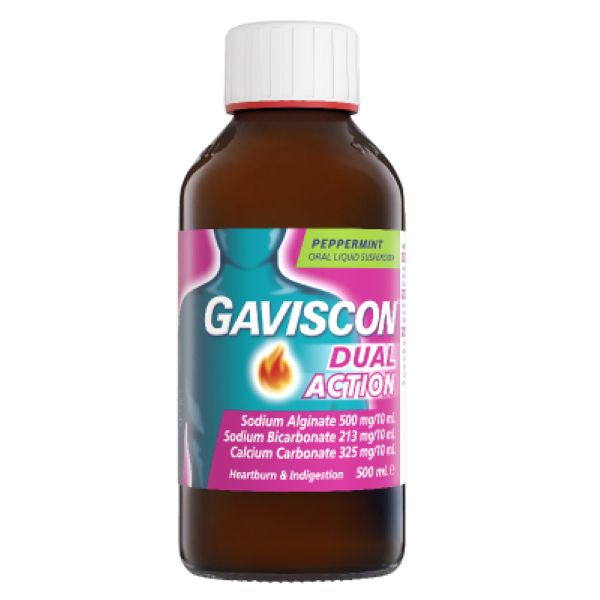 Gaviscon Dual Action Peppermint Heartburn & Indigestion Relief Liquid 500ml