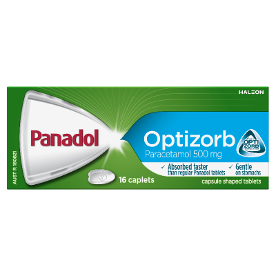 Panadol Optizorb Paracetamol 500mg Caplets 16pk