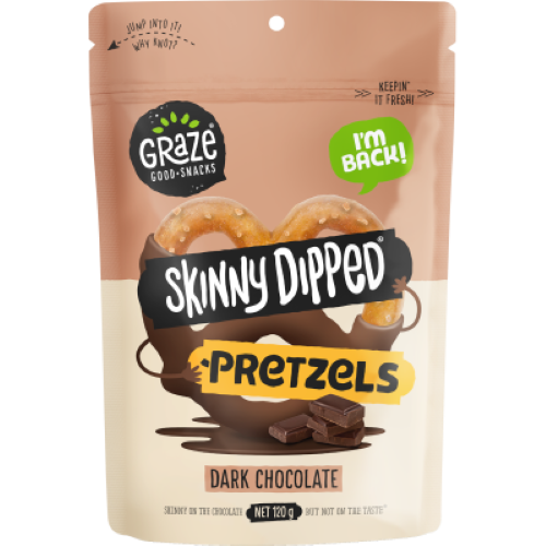 Graze Skinny Dipped Dark Chocolate Pretzels 120g