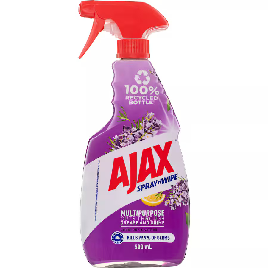 Ajax Spray n' Wipe Lavender & Citrus Antibacterial Disinfectant Cleaner 500ml