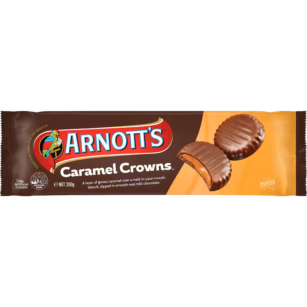 Arnott's Caramel Crowns Chocolate Biscuits 200g
