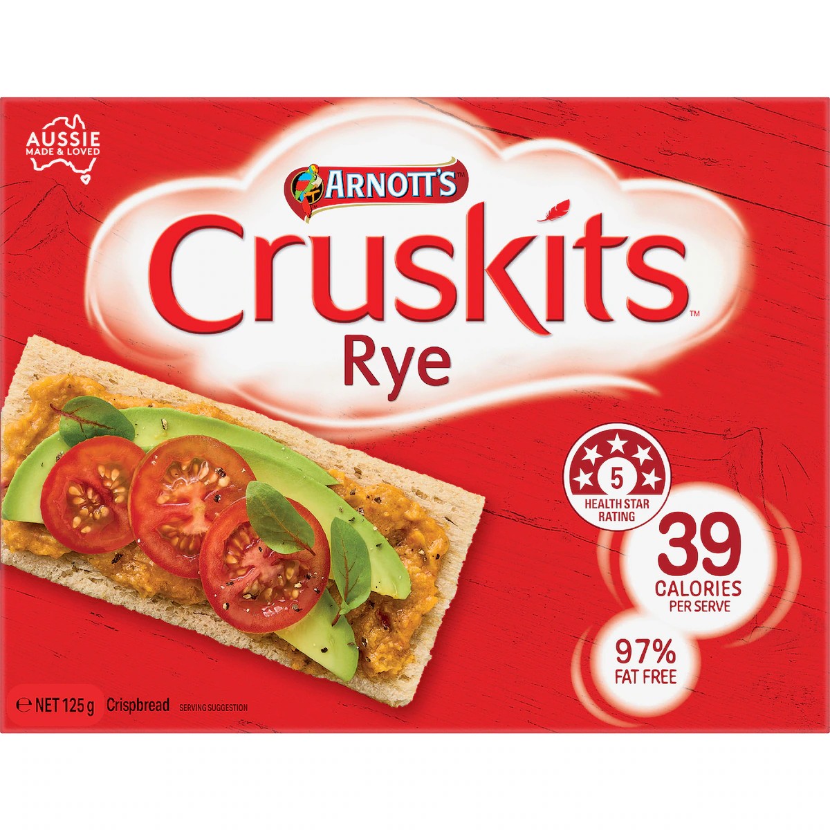 Arnott's Cruskits Rye Crispbread 125g