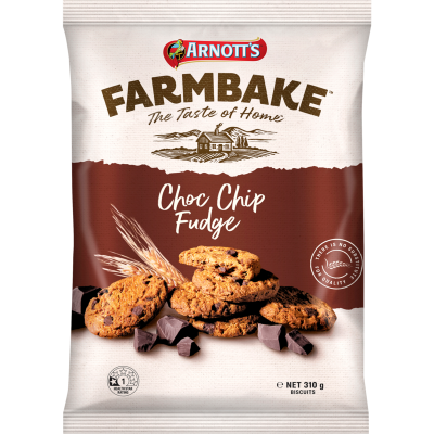 Arnott's Farmbake Choc Chip Fudge Biscuits 310g