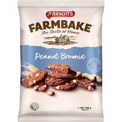Arnott's Farmbake Peanut Brownie Biscuits 310g