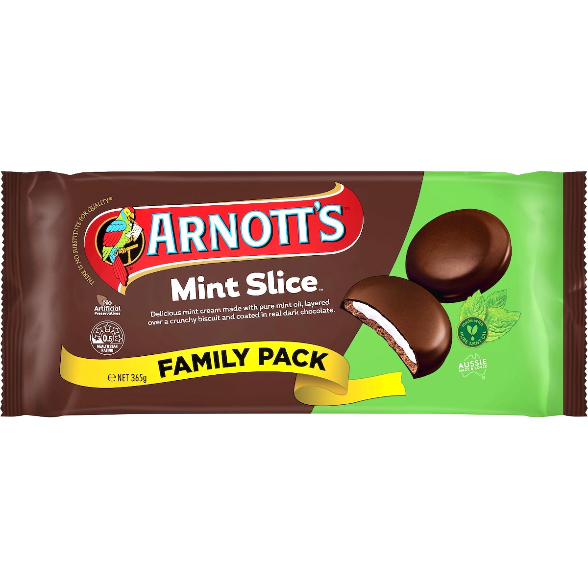 Arnott's Mint Slice Family Pack Biscuits 365g