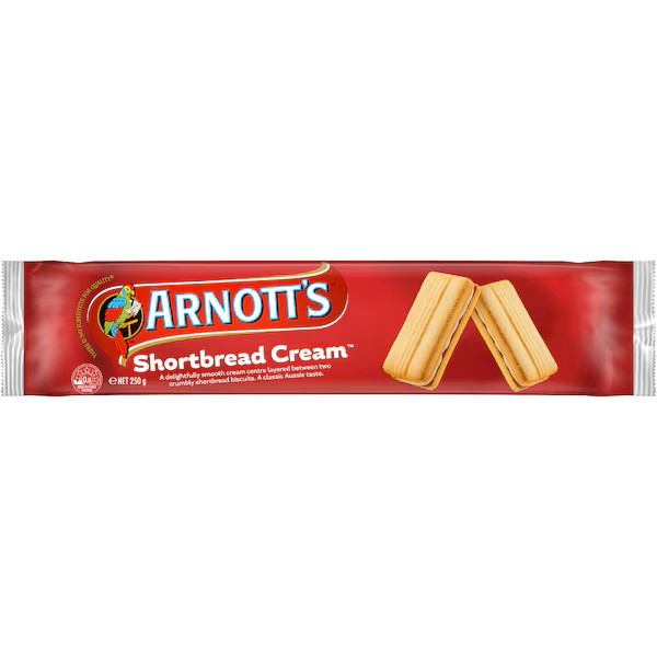 Arnott's Shortbread Cream Biscuits 250g