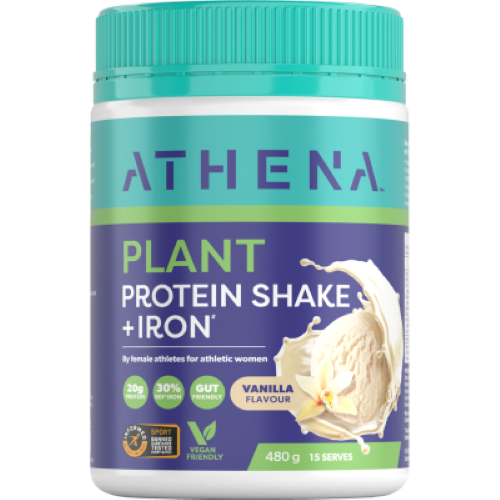 Athena Vanilla Flavour Plant Protein Shake + Iron Powder 480g