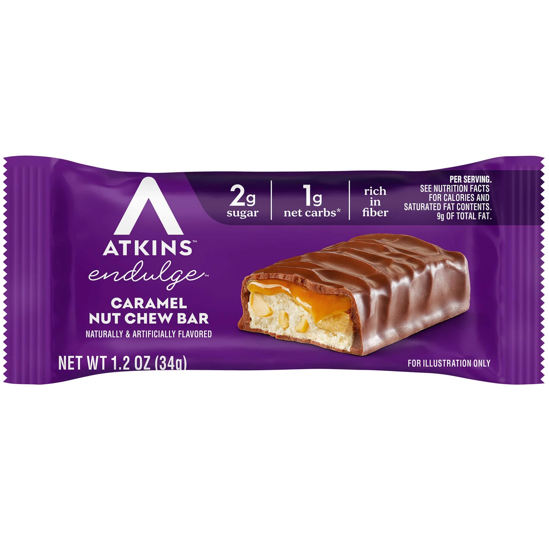 Atkins Endulge Low Carb Caramel Nut Chew Bar 34g