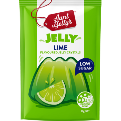 Aunt Betty's Lime Flavoured Low Sugar Jelly Crystals 11g
