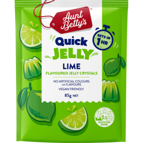 Aunt Betty's Quick Lime Flavoured Jelly Crystals 85g