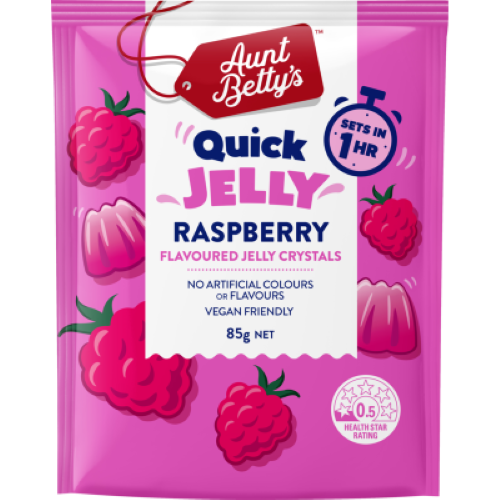 Aunt Betty's Quick Raspberry Flavoured Jelly Crystals 85g