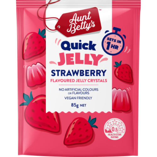 Aunt Betty's Quick Strawberry Flavoured Jelly Crystals 85g