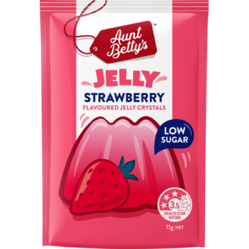 Aunt Betty's Strawberry Flavoured Low Sugar Jelly Crystals 11g