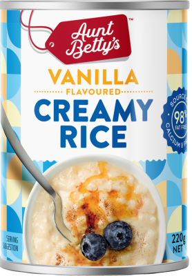 Aunt Betty's Vanilla Flavoured Creamy Rice 220g