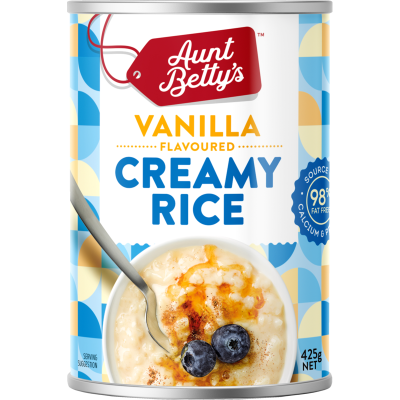 Aunt Betty's Vanilla Flavoured Creamy Rice 425g