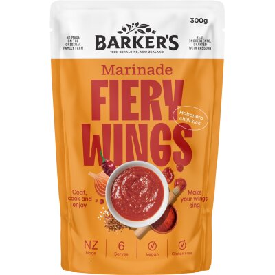 Barker's Fiery Wings Marinade 300g