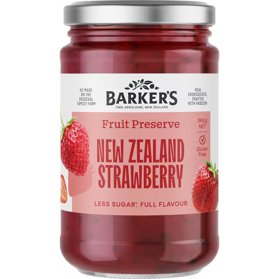 Barker's New Zealand Strawberry Fruit Preserve 350g