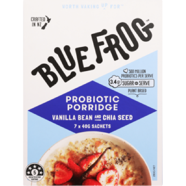 Blue Frog Vanilla Bean & Chia Seed Probiotic Porridge 7 x 40g