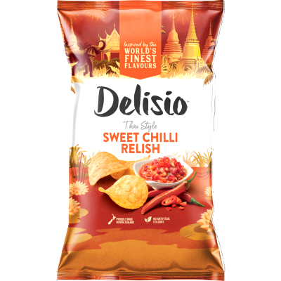 Bluebird Delisio Thai Style Sweet Chilli Relish Potato Chips 140g