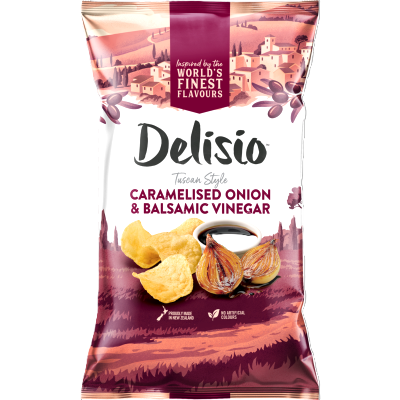 Bluebird Delisio Tuscan Style Caramelised Onion & Balsamic Vinegar Potato Chips 140g