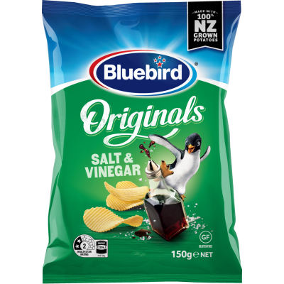 Bluebird Originals Salt & Vinegar Potato Chips 150g