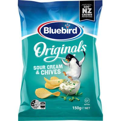 Bluebird Originals Sour Cream & Chives Potato Chips 150g