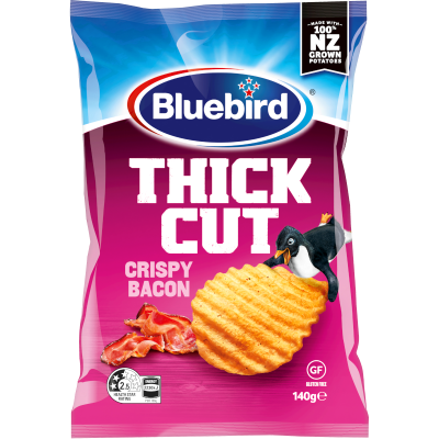 Bluebird Thick Cut Crispy Bacon Potato Chips 140g