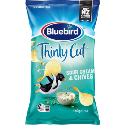 Bluebird Thinly Cut Sour Cream & Chives Potato Chips 140g