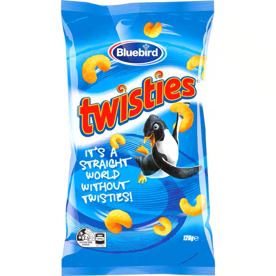 Bluebird Twisties Cheese Corn Snacks 120g