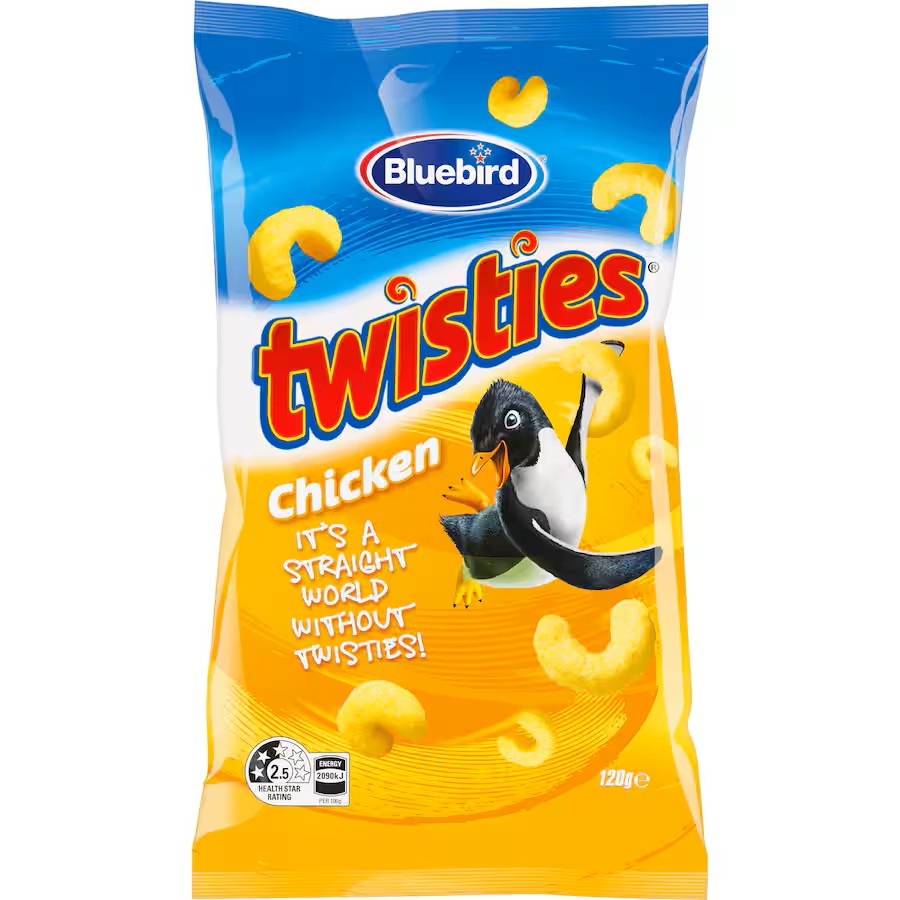 Bluebird Twisties Chicken Corn Snacks 120g