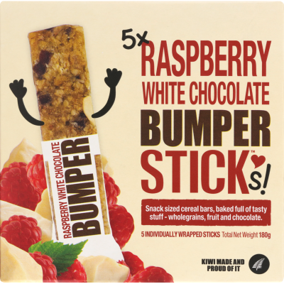 Bumper Raspberry White Chocolate Sticks 5 x 30g
