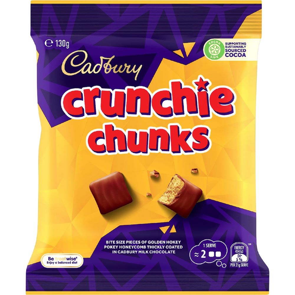 Cadbury Crunchie Honeycomb Chocolate Chunks 130g