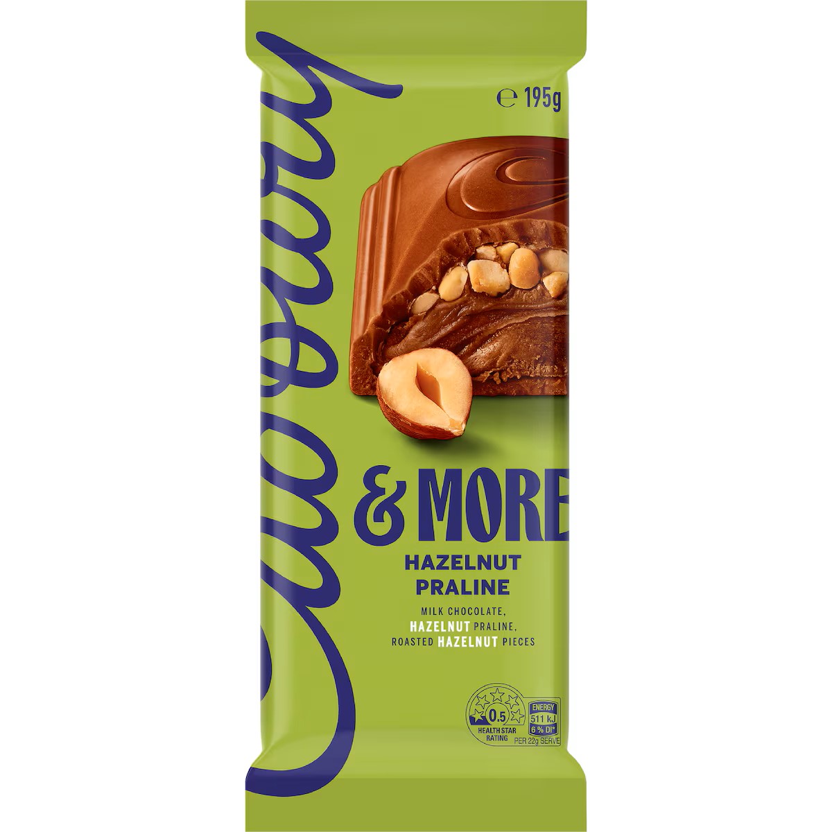 Chocolate Block Cadbury & More Hazelnut Praline 195g