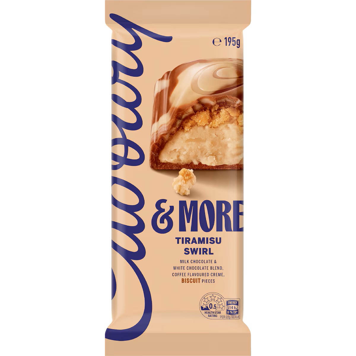 Chocolate Block Cadbury & More Tiramisu Swirl 195g