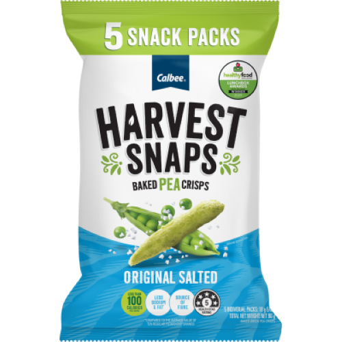 Calbee Harvest Snaps Original Salted Baked Pea Crisps Snackpack 5 x 18g